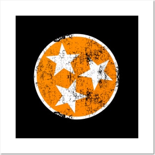 Orange White Tennessee Flag Posters and Art